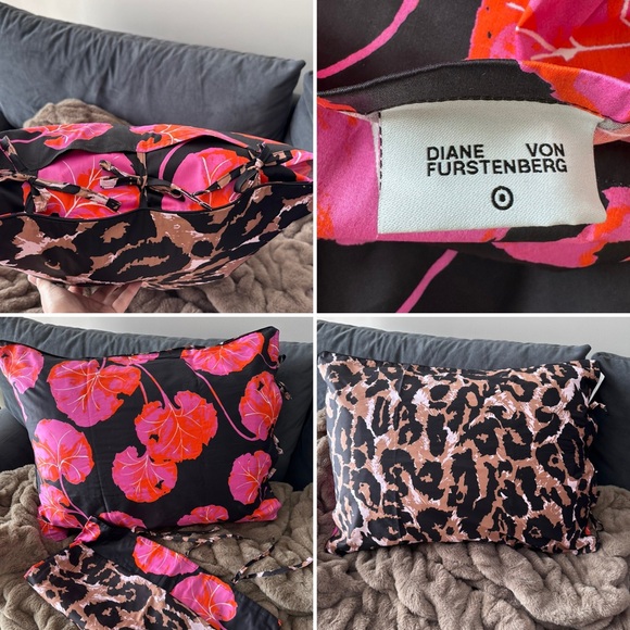 Set of 2 standard size DVF (for Target) signature leopard/waterlily shams (NWT) - Picture 2 of 9